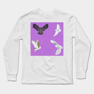 Soaring Owls Purple Long Sleeve T-Shirt